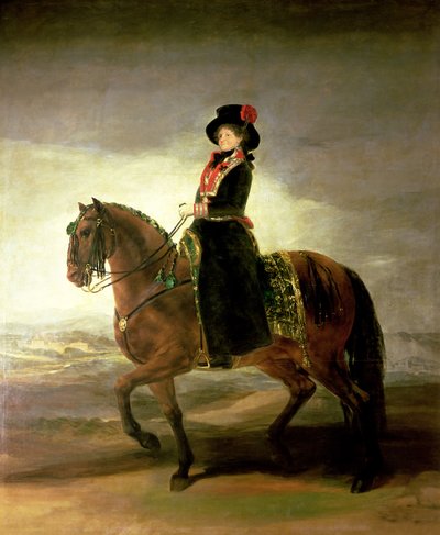 Portrait équestre de la reine Maria Luisa, épouse du roi Charles IV d